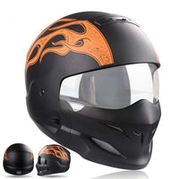 Thumbnail for Retro Black Silver Motorcycle Helmets Moto Sport