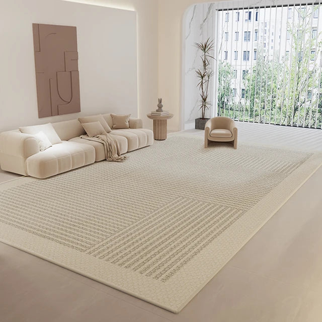 Premium Striped Clean Rug Carpet Soft Large Area Living Room Bedroom