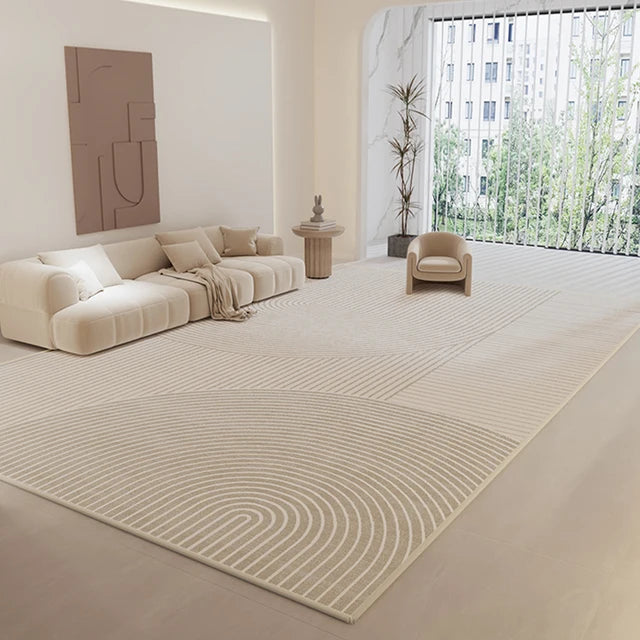 Premium Striped Clean Rug Carpet Soft Large Area Living Room Bedroom