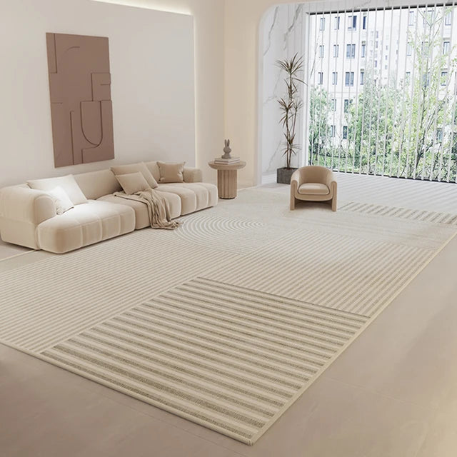 Premium Striped Clean Rug Carpet Soft Large Area Living Room Bedroom