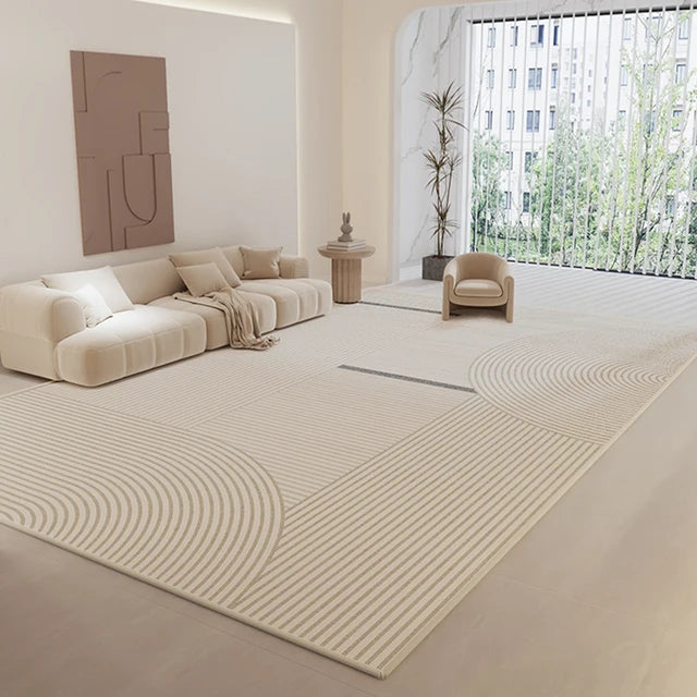 Premium Striped Clean Rug Carpet Soft Large Area Living Room Bedroom