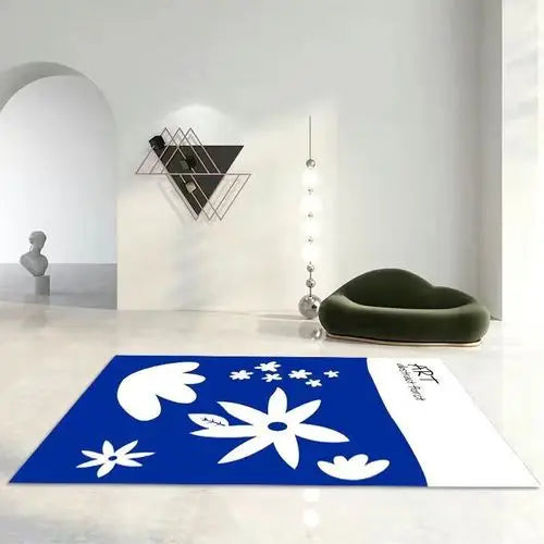 Modern Blue White Large Area Rug Living Room Home Decoration