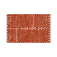 Thumbnail for Retro Minimal Red Black Rug for Living Room Carpet