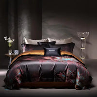 Thumbnail for Brown Purple Jacquard Luxury Silky Soft Egyptian Cotton 1000TC Bedding Set