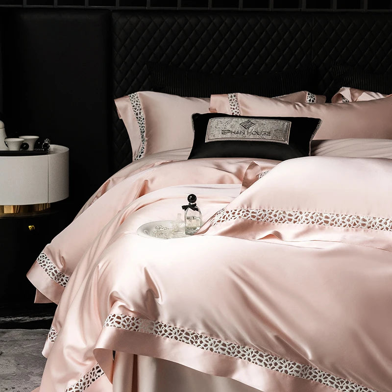 Luxury Pink Hotel Grade Soft Silky 1000TC Egyptian Cotton Bedding Set