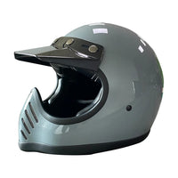 Thumbnail for Vintage White Grey DOT ECE Approved Full Face Light Weight Motorcycle Helmets