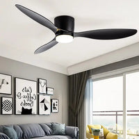 Thumbnail for White Wood Low Floor Ceiling Fans Cooling Fans Lighting