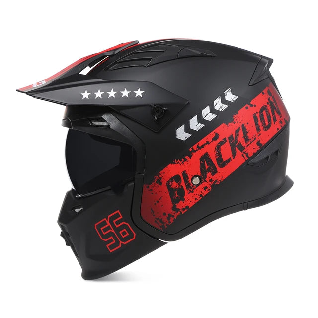 Black Full Face Motorcycle Helmets Four Seasons Rally