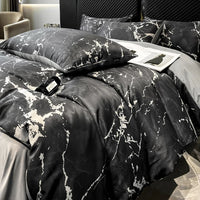 Thumbnail for Modern Black and White Marble Pattern Duvet Cover Set