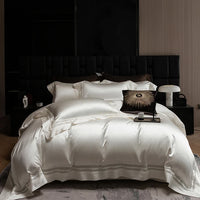 Thumbnail for Modern White 1000TC Egyptian Cotton Bedding Set Ensemble with Lace Details