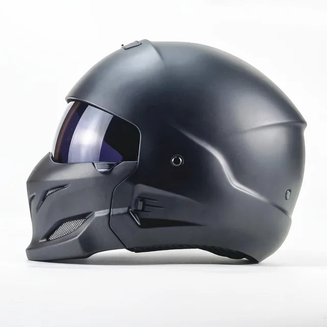 Retro Glossy Black DOT Approved Full Face Racing Motocross Motorcycle Helmets