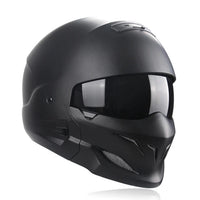 Thumbnail for Retro Black Silver Motorcycle Helmets Moto Sport