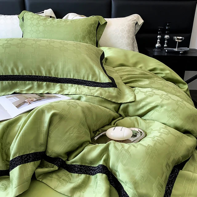 Luxury Jacquard Skin-friendly Eucalyptus Lyocell 800TC Soft Silky Bedding Set