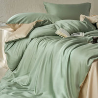 Thumbnail for Green Gray Soft Silky Skin-friendly Lyocell Eucalyptus Fiber Bedding Set