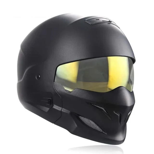 Retro Black Silver Motorcycle Helmets Moto Sport