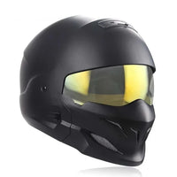 Thumbnail for Retro Black Silver Motorcycle Helmets Moto Sport