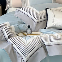 Thumbnail for Luxury Pink Embroidery Egyptian Cotton Hotel Style Duvet Cover Bedding Set