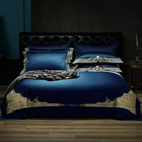 Thumbnail for Luxurious White Gold Embroidered Satin Egyptian Cotton 1000TC Bedding Set