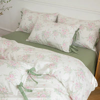 Thumbnail for Blue Fresh Pastoral Floral Cotton Duvet Cover Bedding Set