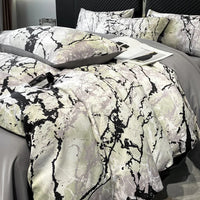 Thumbnail for Modern Black and White Marble Pattern Duvet Cover Set