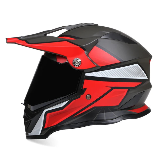Black Red DOT ECE Motorcycle Helmets Motocross Racing