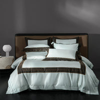 Thumbnail for Premium Champagne Black Trim Luxury 1000TC Egyptian Cotton Soft Bedding Set