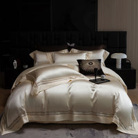 Thumbnail for Modern White 1000TC Egyptian Cotton Bedding Set Ensemble with Lace Details