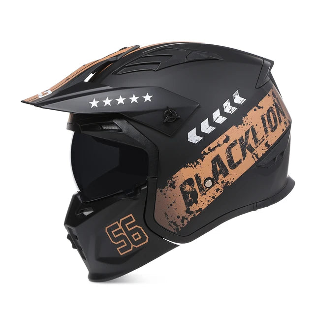 Black Full Face Motorcycle Helmets Four Seasons Rally