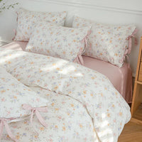 Thumbnail for Blue Fresh Pastoral Floral Cotton Duvet Cover Bedding Set