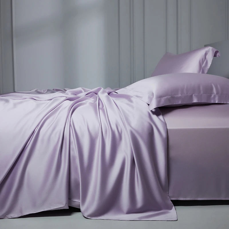 Cozy Nordic Purple Grey Lyocell Eucalyptus Fiber Silky Bedding Set