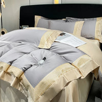 Thumbnail for Modern Contemporary Orange Cream 1000TC Egyptian Cotton Embroidery Bedding Set