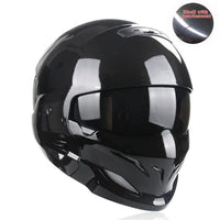 Thumbnail for Retro Black Silver Motorcycle Helmets Moto Sport