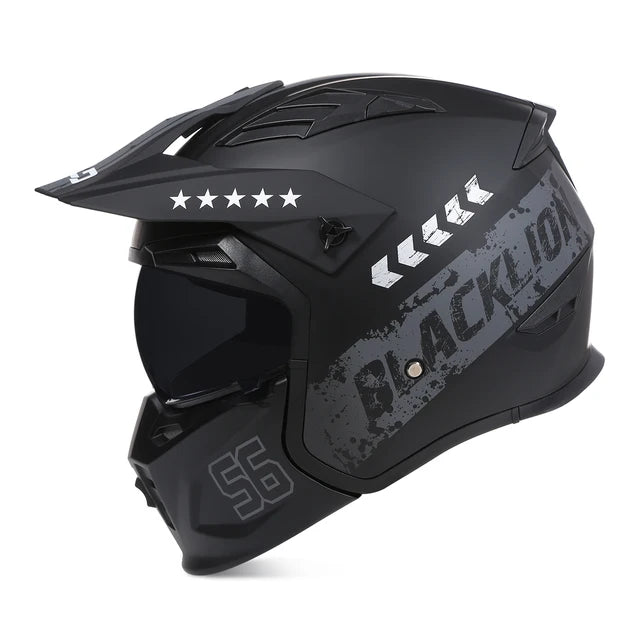 Black Full Face Motorcycle Helmets Four Seasons Rally