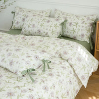 Thumbnail for Blue Fresh Pastoral Floral Cotton Duvet Cover Bedding Set