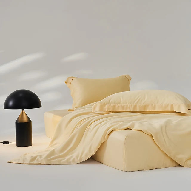 Gray Black Premium Soft Silky Skin-friendly Lyocell Eucalyptus Fiber Bedding Set