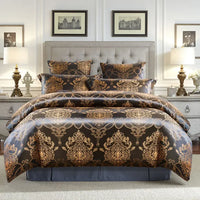 Thumbnail for Premium Brown Gold Jacquard Baroque For Adults Duvet Cover Bedding Set