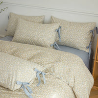 Thumbnail for Blue Fresh Pastoral Floral Cotton Duvet Cover Bedding Set