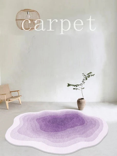 Pink Purple Gradient Luxury Plush Rug Carpets for Living Room Bedroom Decor