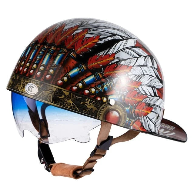 Retro Half Scooter Motorcycle Helmets Baseball Cap Safety