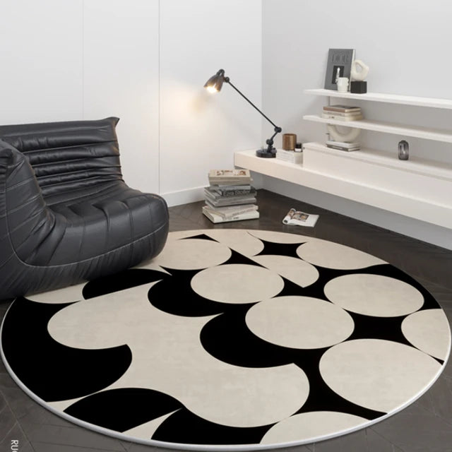 Modern Luxury Plush Round Carpet Rug Living Room Decoration Non-slip Soft