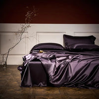 Thumbnail for Champagne Gold Silver Mulberry Silk Top Grade Soft Comfy Wedding Bedding Set