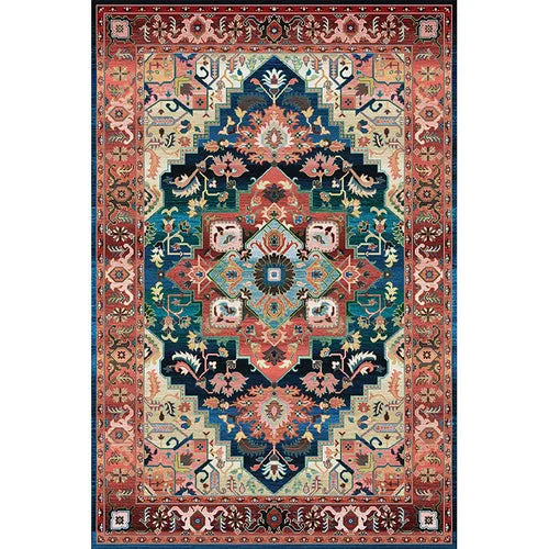 American Retro Bedside Rugs for Bedroom Non-Slip Mat Washable for Lounge