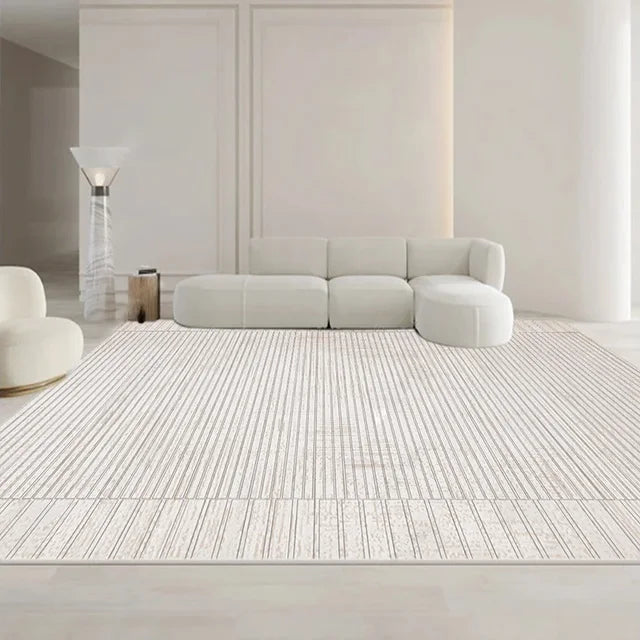 Minimalist White Gray Large Area Rug Carpet Refreshing Bedroom