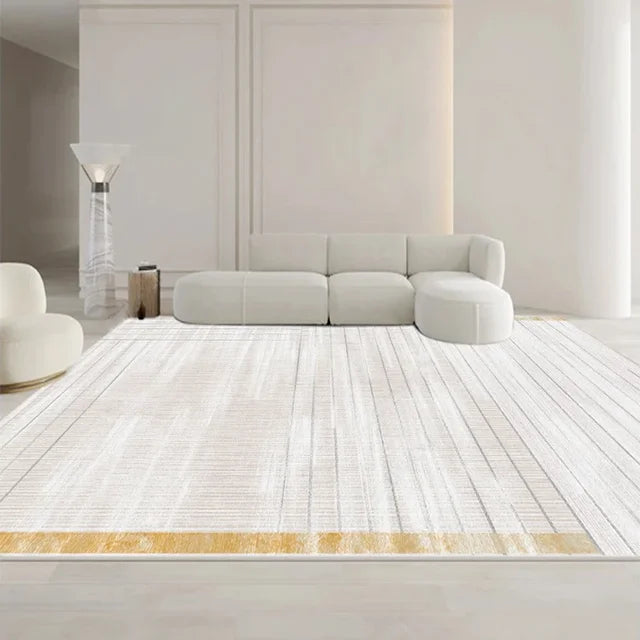 Minimalist White Gray Large Area Rug Carpet Refreshing Bedroom