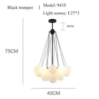 Thumbnail for Cozy Gold Black Frosted Glass Ball LED Pendant Lighting Room Decor Chandeliers Indoor
