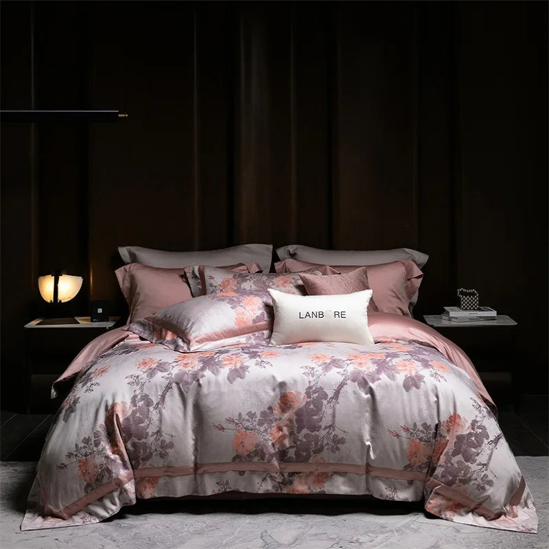 American Vintage Baroque Soft Silky Jacquard Egyptian Cotton 1000TC Bedding Set