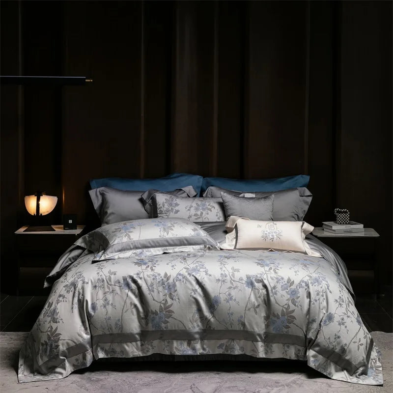 American Vintage Baroque Soft Silky Jacquard Egyptian Cotton 1000TC Bedding Set