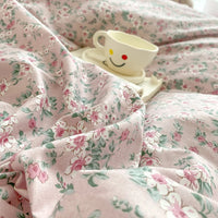 Thumbnail for Garden Floral 100% Cotton Print Pattern With Zipper Duvet Cover Bedding Set