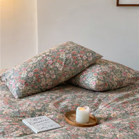 Thumbnail for Vintage French Pastoral Flowers Garden Girl Duvet Cover Set, 100% Cotton Bedding Set