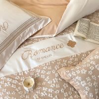 Thumbnail for Premium Princess Flowers Lace Patchwork Embroidered Duvet Cover, 600TC Egyptian Cotton Bedding Set